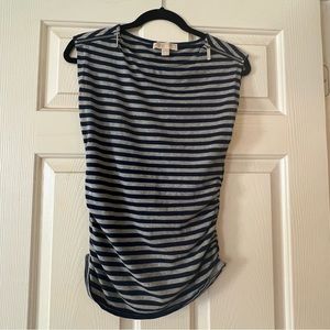 Michael Kors striped sleeveless shirt w/ zipper details